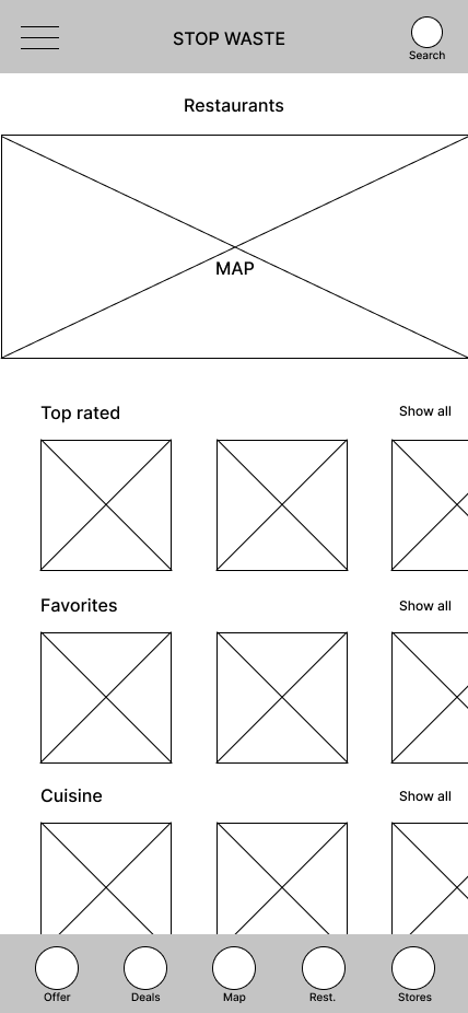 ReduceWaste wireframe_Restaurants